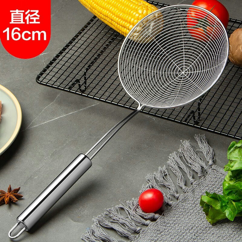 European Oak (OAK) stainless steel wire colander, fine mesh 16cm mesh sieve, colander, filter spoon, frying sieve, sieve spoon, sieve spoon, filter spoon, filter C072