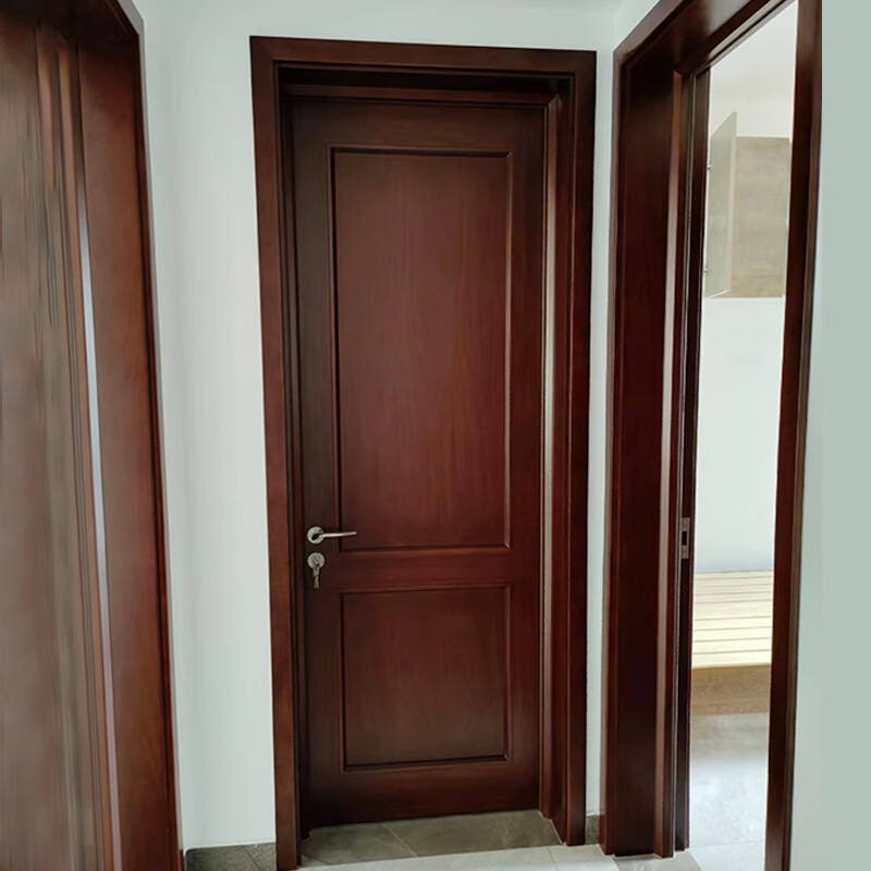 Red cherry log painted door bedroom door set bathroom door indoor solid wood room door villa whole house customization solid wood deposit