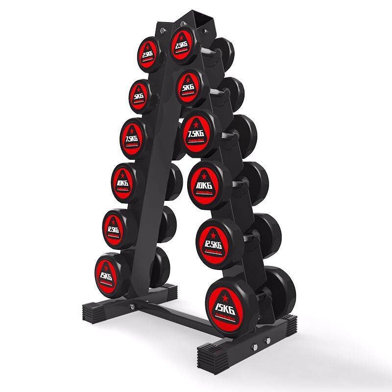 Ames pure steel dumbbell set combination men's fitness home professional pair of rubber-coated dumbbells one-piece gym fixed 2.5KG