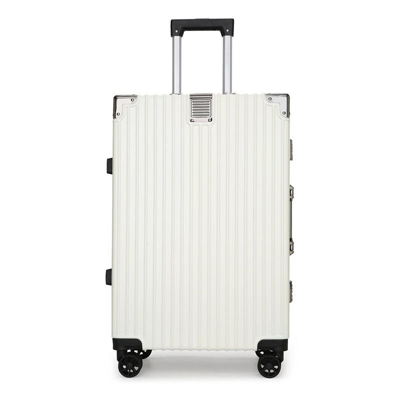 Huatong suitcase, aluminum frame trolley case, strong and pressure-resistant, can sit on the password box, student large-capacity aluminum alloy hard-shell suitcase, noble black, thickened PC-scratch and wear-resistant, 26 inches, student accommodation