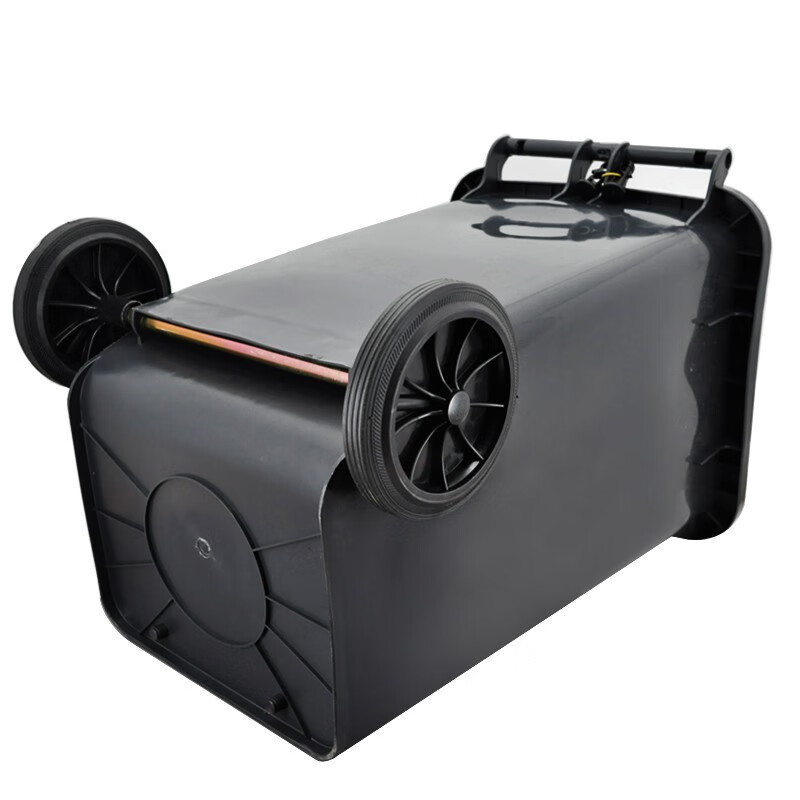 Hasdick 240L outdoor large trash can trailer outdoor sanitation hotel kitchen waste classification thickened large capacity plastic outdoor property black dry garbage HK-363