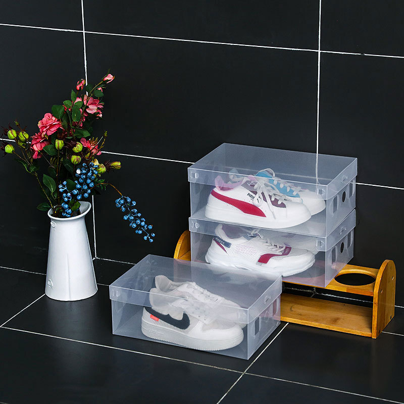 Yijun transparent shoe box, dust-proof and moisture-proof shoe storage box, simple folding space-saving shoe storage artifact, upgraded thickening and high-transparency model, 10 pieces, recommended for men's shoes (suitable for shoe sizes within 44 sizes)