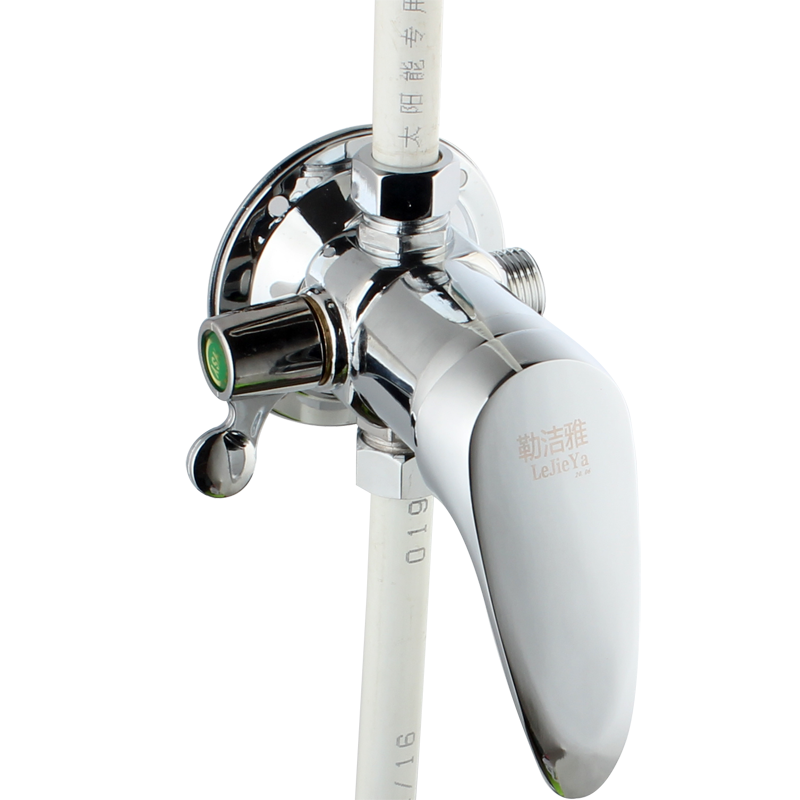 LeJieYa solar water heater all-copper mixing valve surface-mounted water valve switch shower hot and cold faucet mixing valve A2 alloy three-way valve