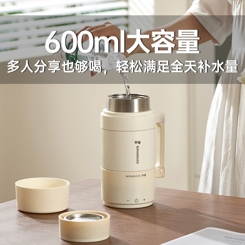 Luoya portable kettle 12V/24V/220V car water cup car home dual-use 316 stainless steel travel kettle