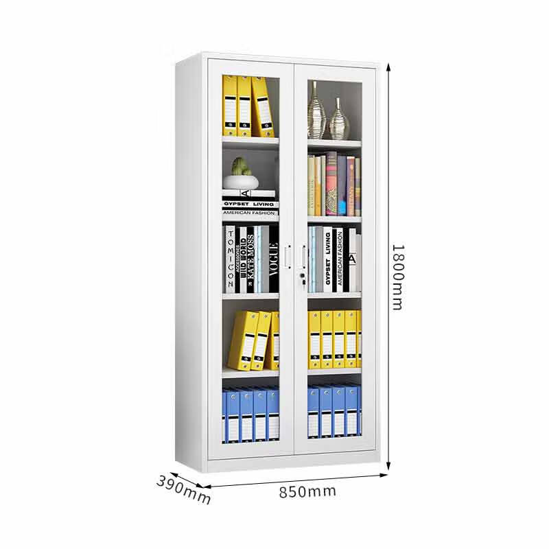 Yuwei Office File Cabinet File Storage Cabinet Iron Cabinet Through Glass Cabinet TW-TBWJG 850*390*1800mm Desk