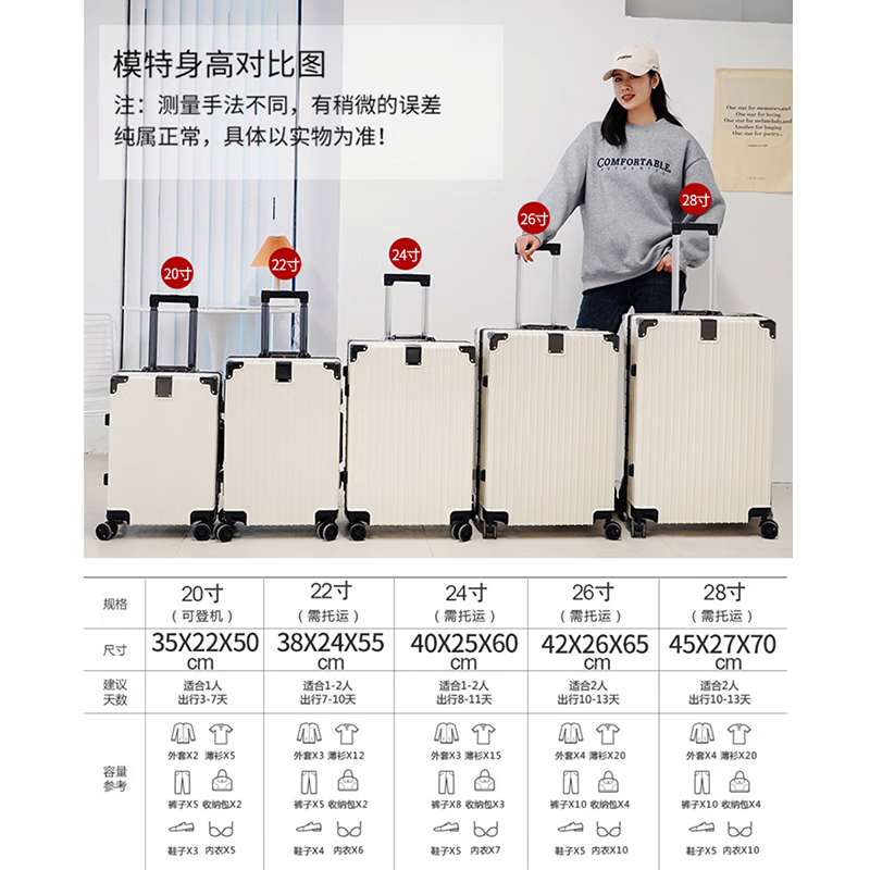 Huatong suitcase, aluminum frame trolley case, strong and pressure-resistant, can sit on the password box, student large-capacity aluminum alloy hard-shell suitcase, noble black, thickened PC-scratch and wear-resistant, 26 inches, student accommodation