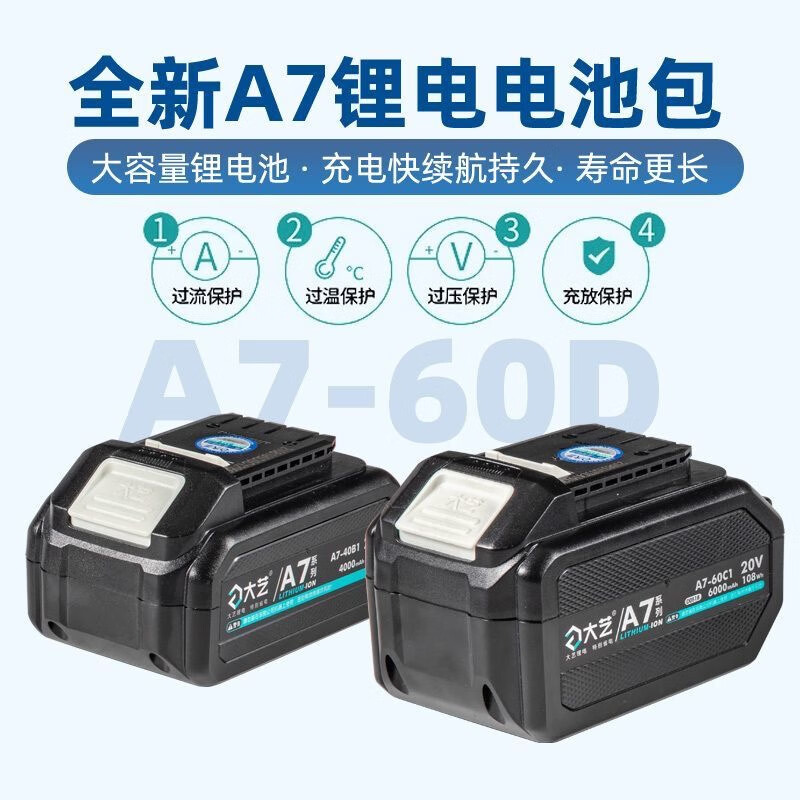 Dayi Brushless Lithium Electric Angle Grinder A7-5802/5801S Rechargeable Household Multi-Function Cutting Machine Polishing Hand Sand 5801S Angle Grinder 4.0 One Electricity and One Charge Back Packing