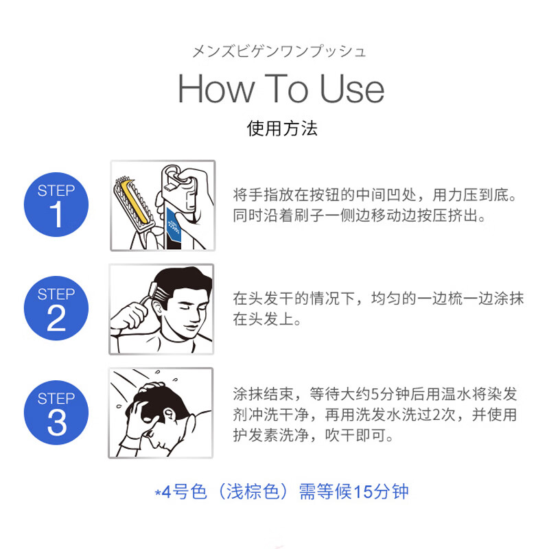 Bigen Meiyuan Men's Special Press 7 Natural Black Covering White Hair Dye Cream Japanese Imported Plant Extract Jingdong Self-operated