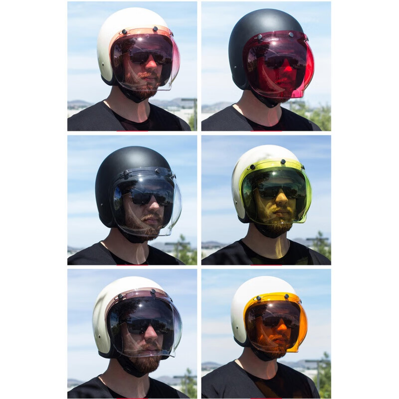 Orz motorcycle retro helmet bubble mirror goggles half-covered helmet half-helmet windproof universal transparent lens sunglasses single lens transparent