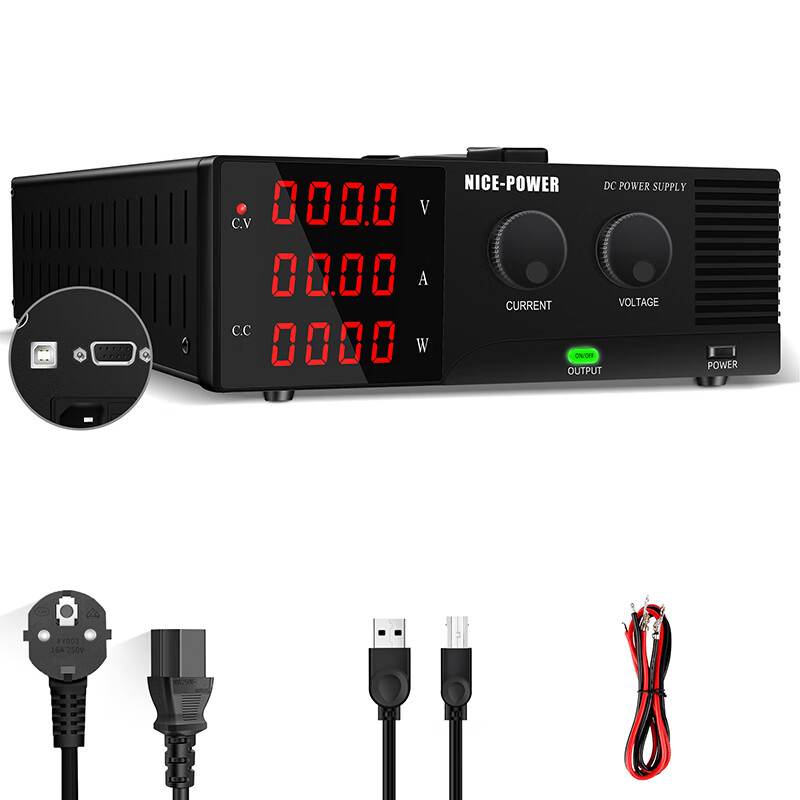 KUAIQU high-power program-controlled adjustable DC regulated power supply 30V10A20A30A programmable voltage and current output power supply program-controlled model 60V30A (USB+232 dual serial port)