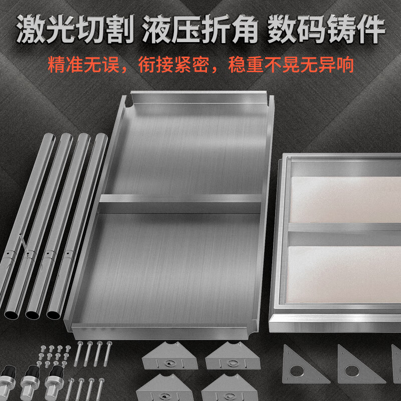 Yuwei 201 stainless steel workbench double-layer operating table customized commercial loading table packaging table 180*50*80cm