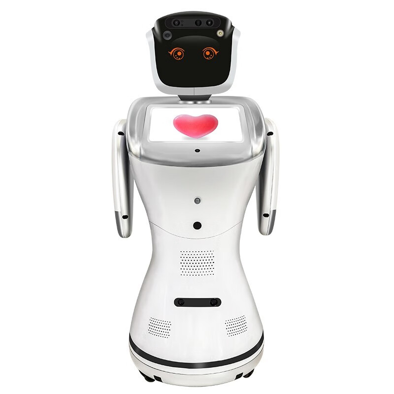 Face temperature measurement robot education and learning AI artificial intelligence welcome remote automatic food delivery machine white