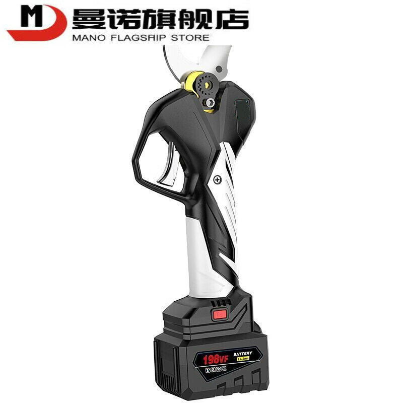 MANNUO electric pruning shears, branch pruning, wireless fruit tree shears, lithium battery rechargeable garden thick branch shears, heavy shears 5.0MM LCD version + dual batteries + free 2 knives