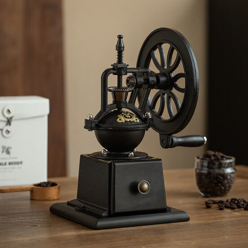 Royal Coffee Hand Grinder Household Coffee Bean Grinder Wheel Retro Hand Grinder Coffee Grinder Wooden Body Retro Hand Grinder
