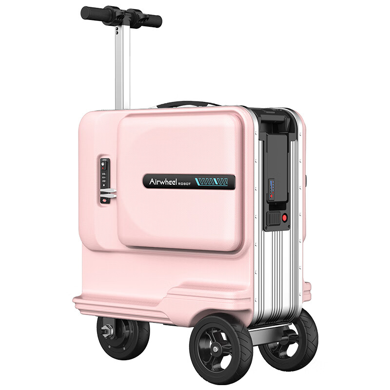 Airwheel Electric Suitcase Smart Trolley Case Large Capacity Can Cycling and Travel for 2 People 24-inch Deluxe Edition - Pink