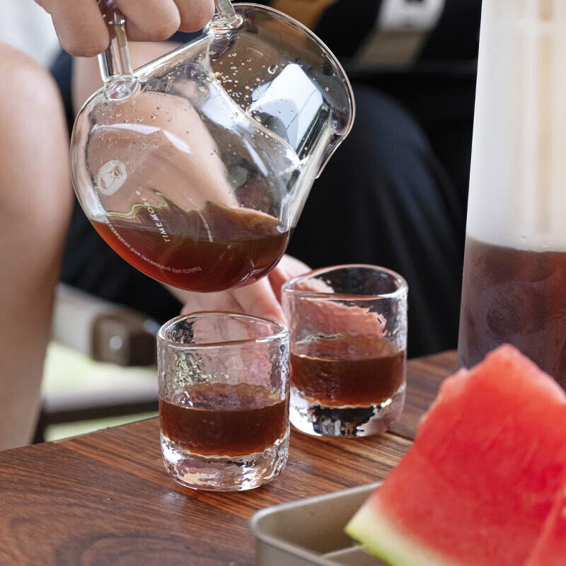 Taimo Japanese hammered pattern heat-resistant glass tea cup single-origin coffee cup coffee tasting cup 2 pack