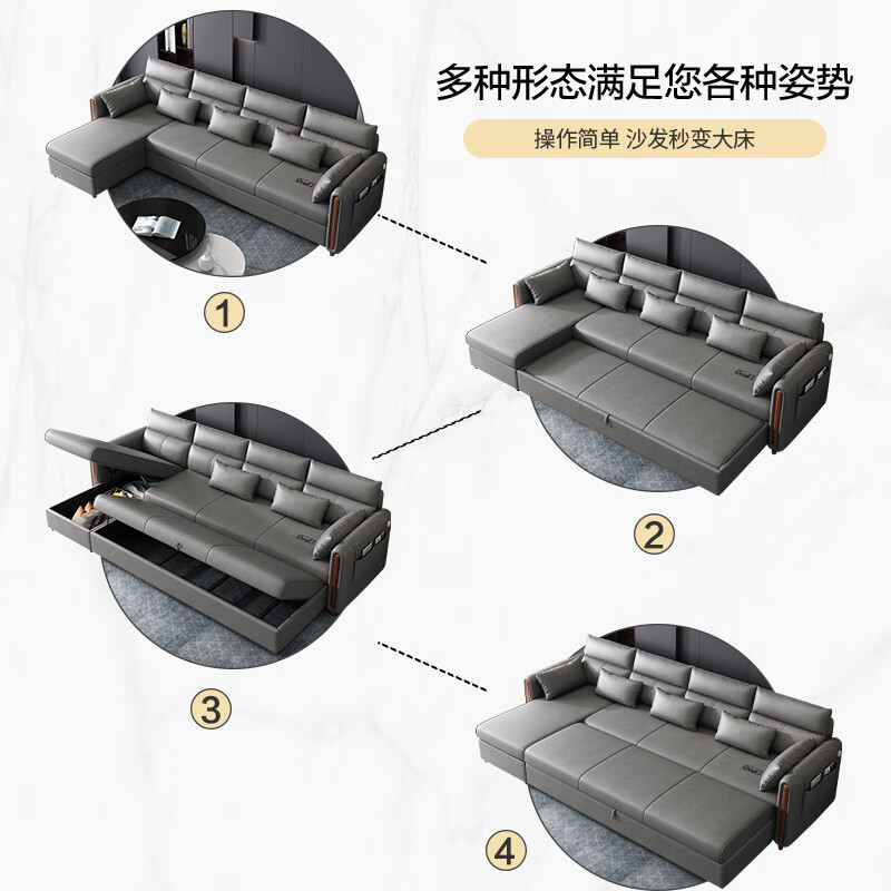 Xikebond dual-purpose sofa bed foldable living room furniture multi-functional economical small apartment double lazy sofa bed 2.8 meters outer diameter imperial concubine style latex style multi-color optional