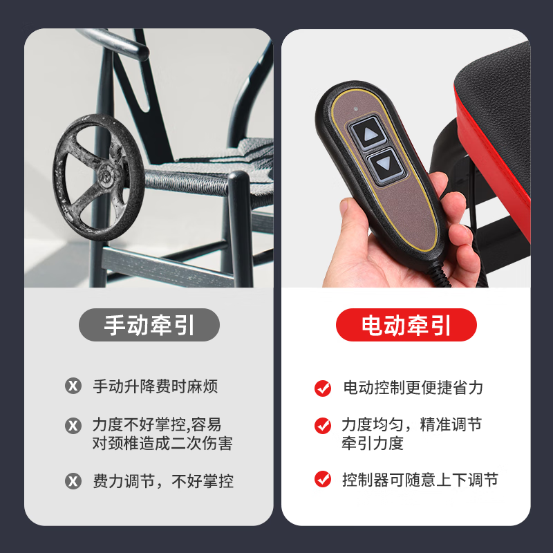 SUOWEISI lumbar spinal traction, soothing lumbar disc, waist stretching, fitness equipment, stretching inversion auxiliary artifact, inversion stool, electric cervical traction chair - black and red