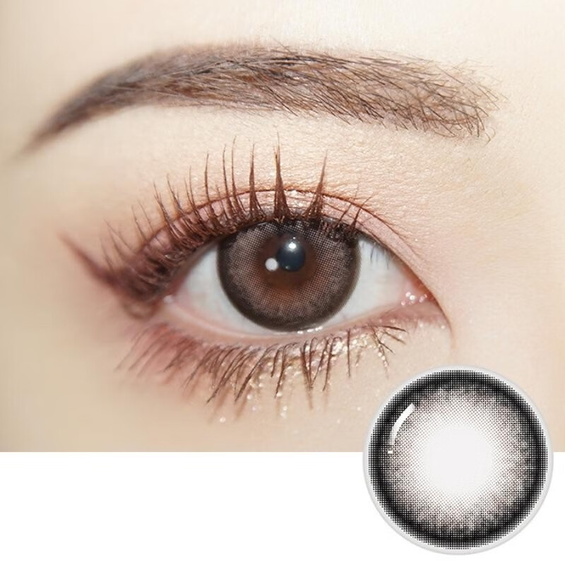 LENS DIARY Korean silicone hydrogel highly oxygen permeable imported contact lens large diameter brown natural half-year disposable color contact lens 1 piece truffle cocoa linen brown 0 degree