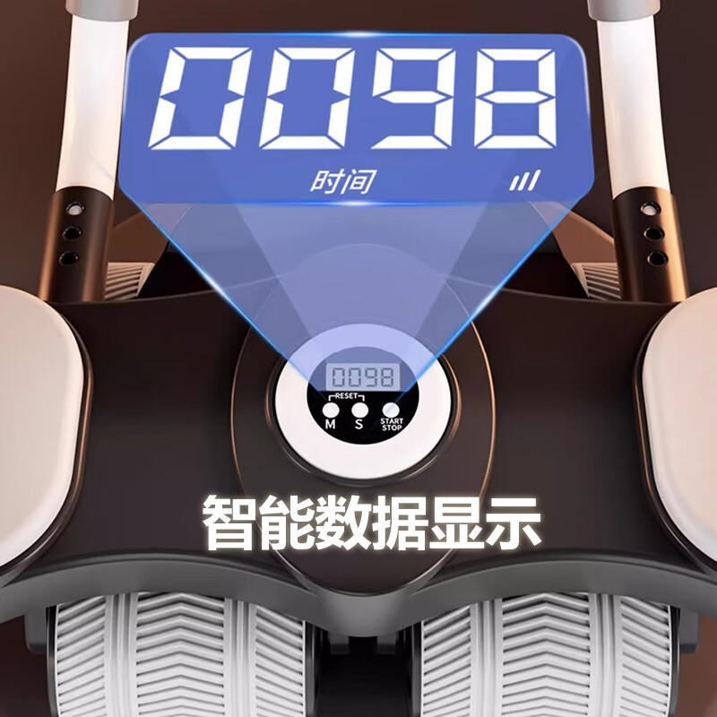 Muscle Dimension Four-wheel Abdominal Wheel Automatic Rebound Elbow Support Kneeling Pad Men's Abdominal Wheel Belt Auxiliary Abdominal Rolling Wheel Slim Belly Fitness Equipment Supreme Black + Kneeling Pad + Waist Protective Sweat Belt