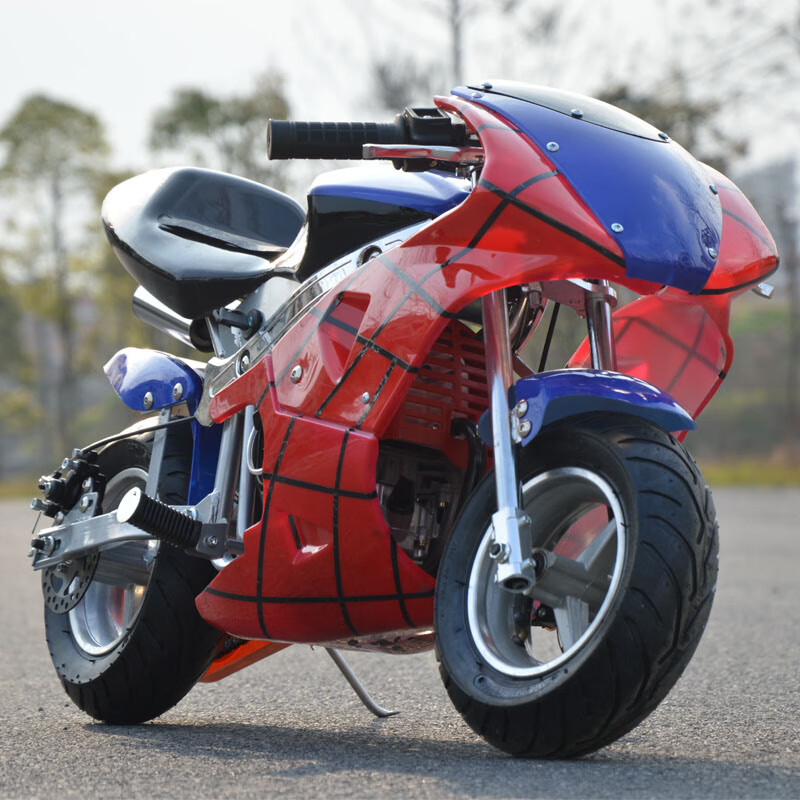 Airugeluge mini motorcycle four-stroke hand start Thunderhawk three-generation pure gasoline version small sports car fuel version 4-stroke hand start pure gasoline black