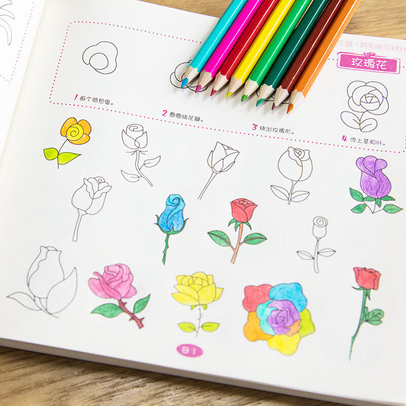 Complete collection of classics <5000 examples of children's simple drawings> Learn creative art pictures and drawings, enlightenment techniques tutorial materials, baby coloring books 3-5-6-7-8-10-12 years old kindergarten books introduction