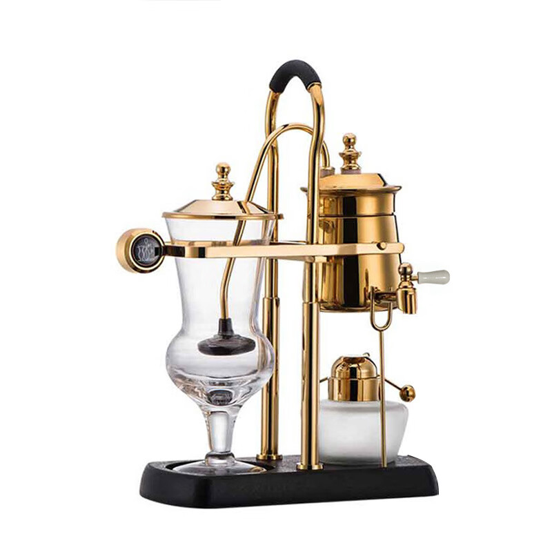 Jiayiyuan coffee hand brewing set siphon espresso machine household Belgian pot siphon espresso coffee machine square black background gold plus grinder