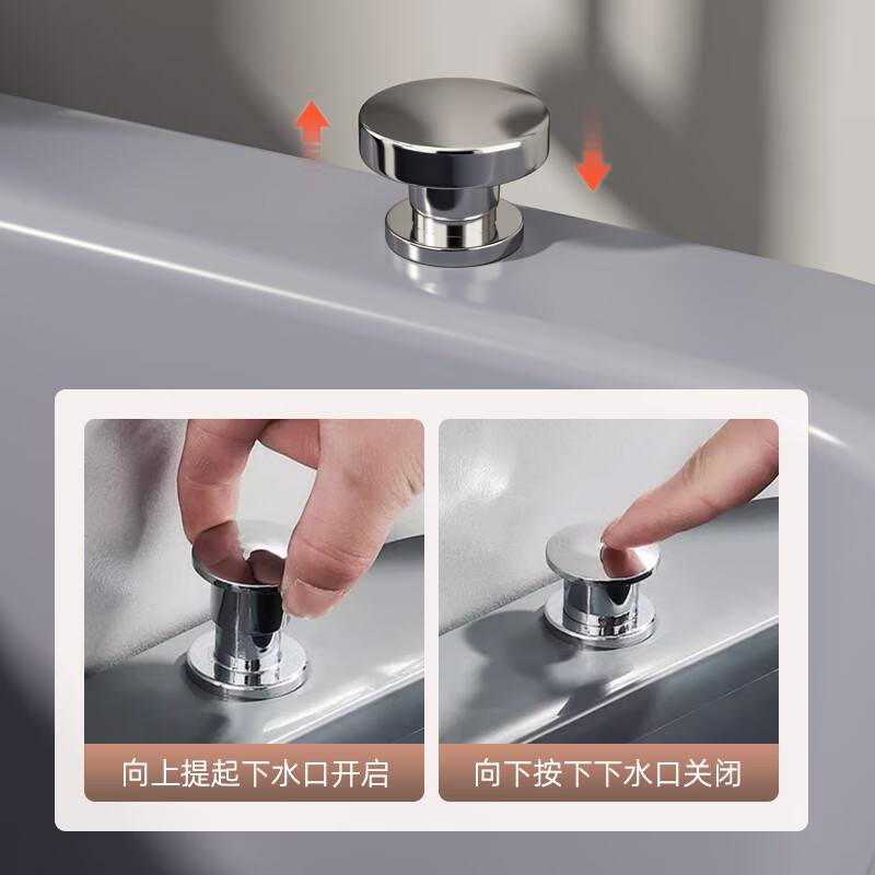 SHENFAN laundry pool balcony home small apartment wash basin outdoor plastic sink with washboard wash basin single basin gray large 60cm single basin Taiwan controlled drain