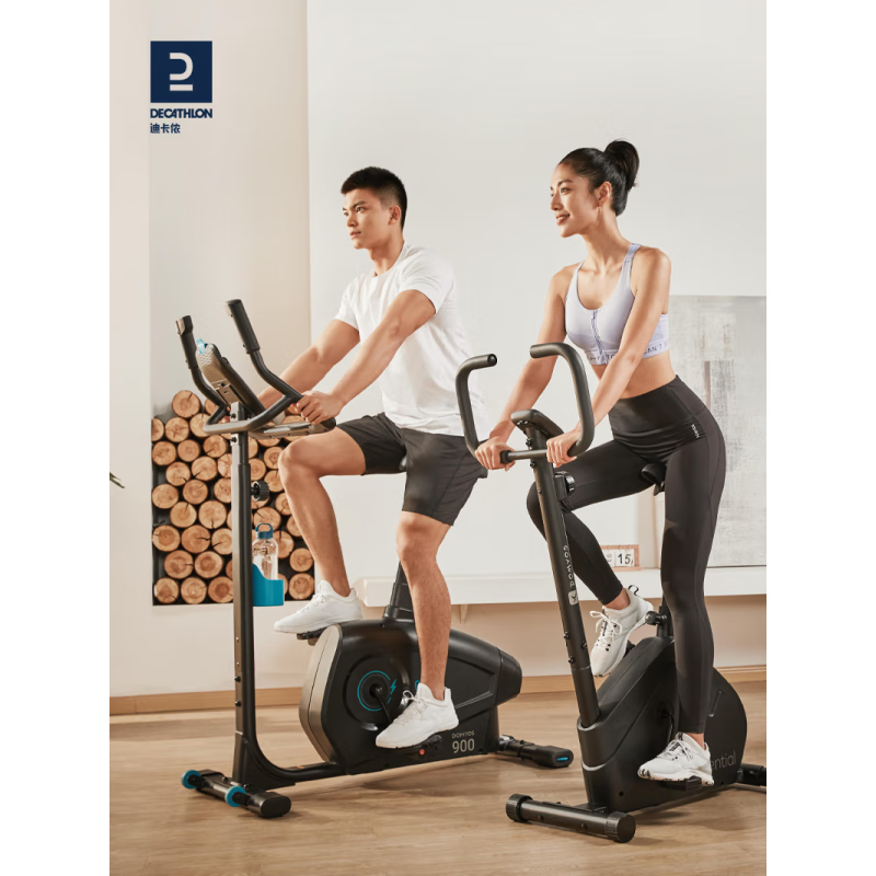 DECATHLON Home Exercise Bike Indoor Sports Fitness Equipment Magnetic Exercise Bike Exquisite Black No need to plug in. Installation not included