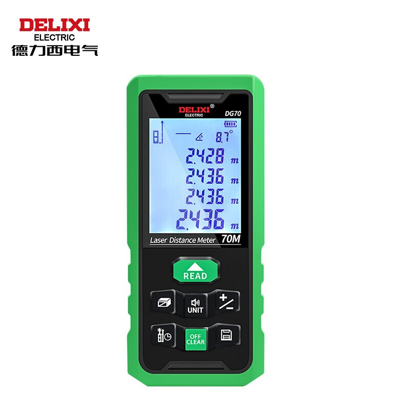 Delixi Electric rechargeable voice laser distance meter infrared electronic handheld high-precision measuring instrument electronic ruler measuring room instrument 100 meters green light dual power supply mode