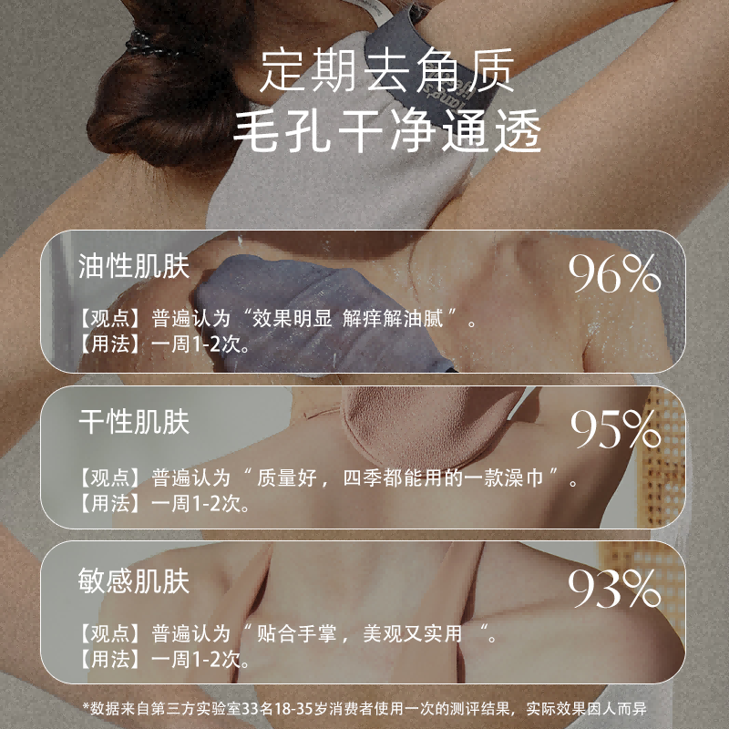 Laotang bath towel for women and men, strong mud rub and painless bath towel, ancient ivory (12.5*22) cm