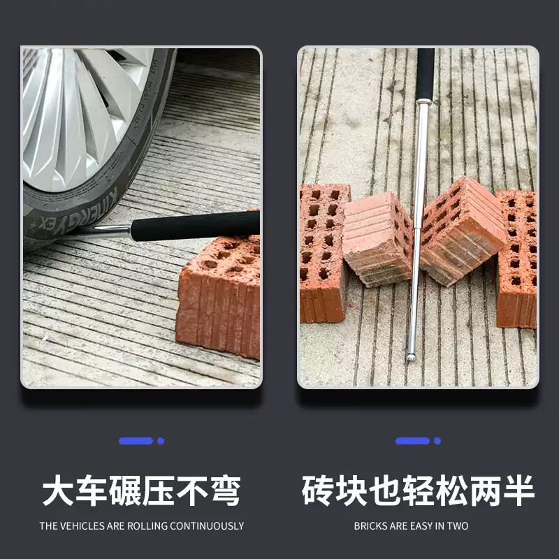 VMP Solid Throwing Stick Three Sections Telescopic Stick Dog Beating Stick Anti-Dog Stick Window Breaking Security Black 26 Inch