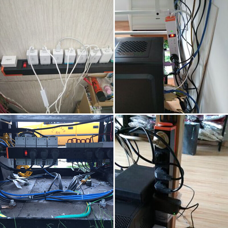 DEMU PDU cabinet socket switch lightning protection metering plug-in strip wiring board PC industrial power supply special socket 6-bit double break 1.5*1.8 meters