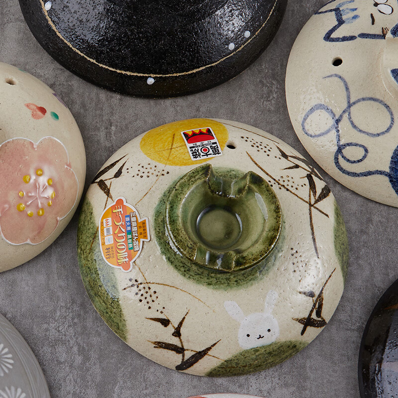 Coco House imported from Japan Emanguyaki series earthen pot casserole ceramic pot lid accessories lid inner lid outer lid pot lid No. 6 ceramic plate lid Mishima earthen pot available 16.5cm