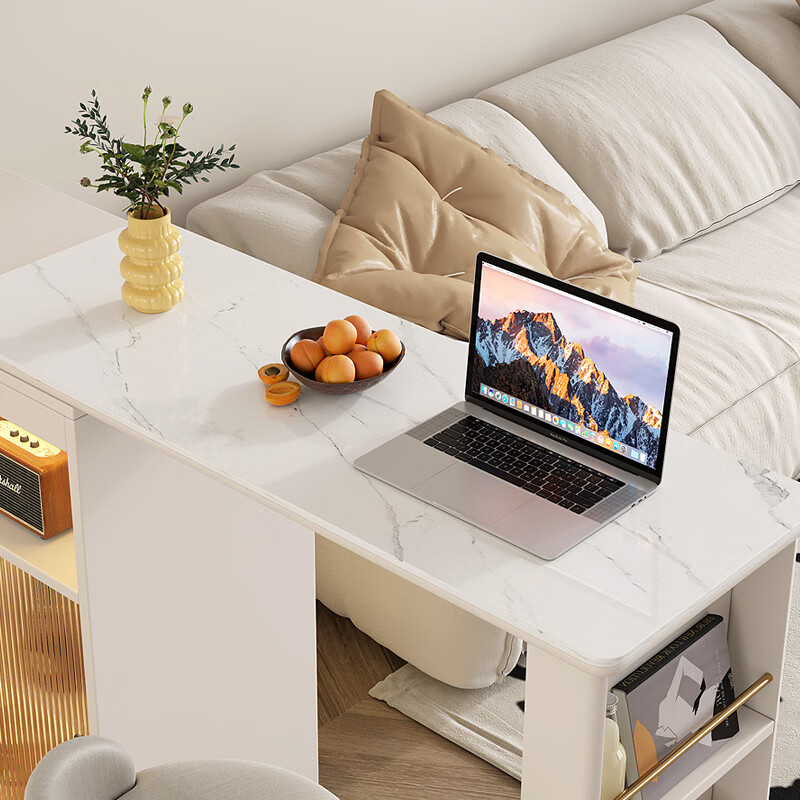 KNSJ slate bar table dining table sideboard entrance partition integrated living room small apartment cream style retractable mobile cabinet rotating bar counter cream white