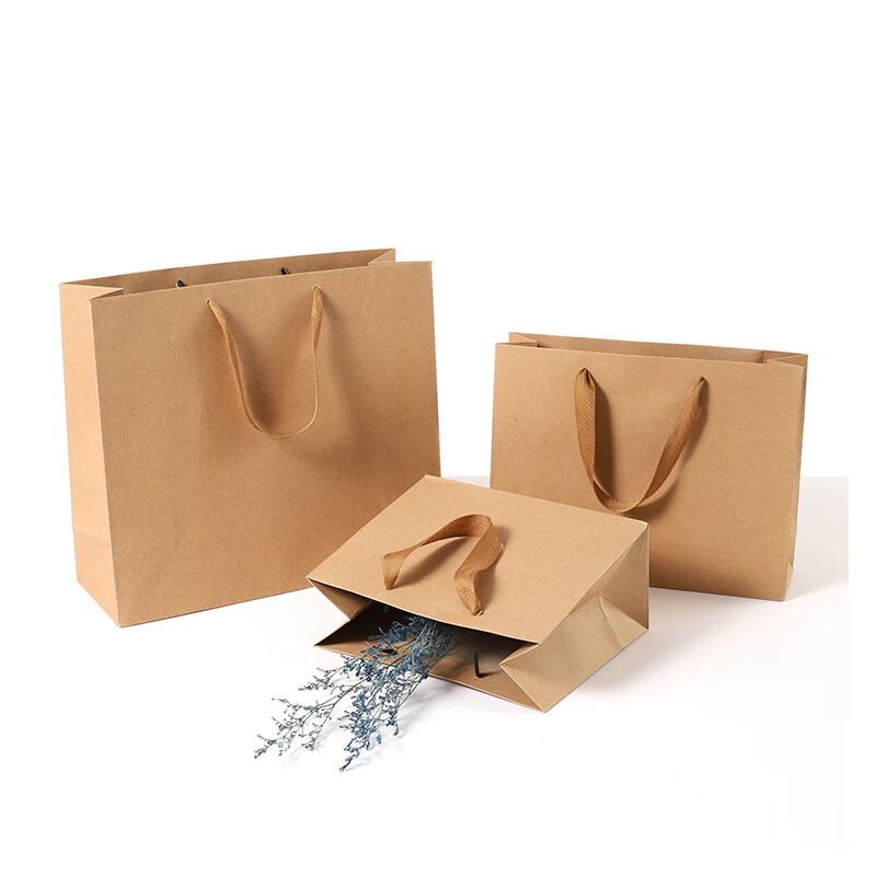 Forty Thousand Kilometers, 10 packs of high-quality kraft paper gift packaging bags, business meeting souvenir handbags, tea handbags, paper bags, horizontal style 32*11.5*28CM