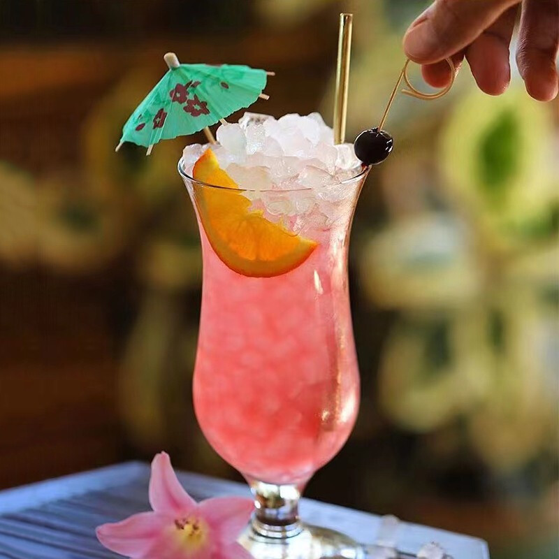 Bar Soul Creative Cocktail Decorative Sticks Small Paper Umbrella Umbrella Shape Painted Bamboo Sticks Bar Gadgets Western Food Pastries Pineapple Shape 50 Count