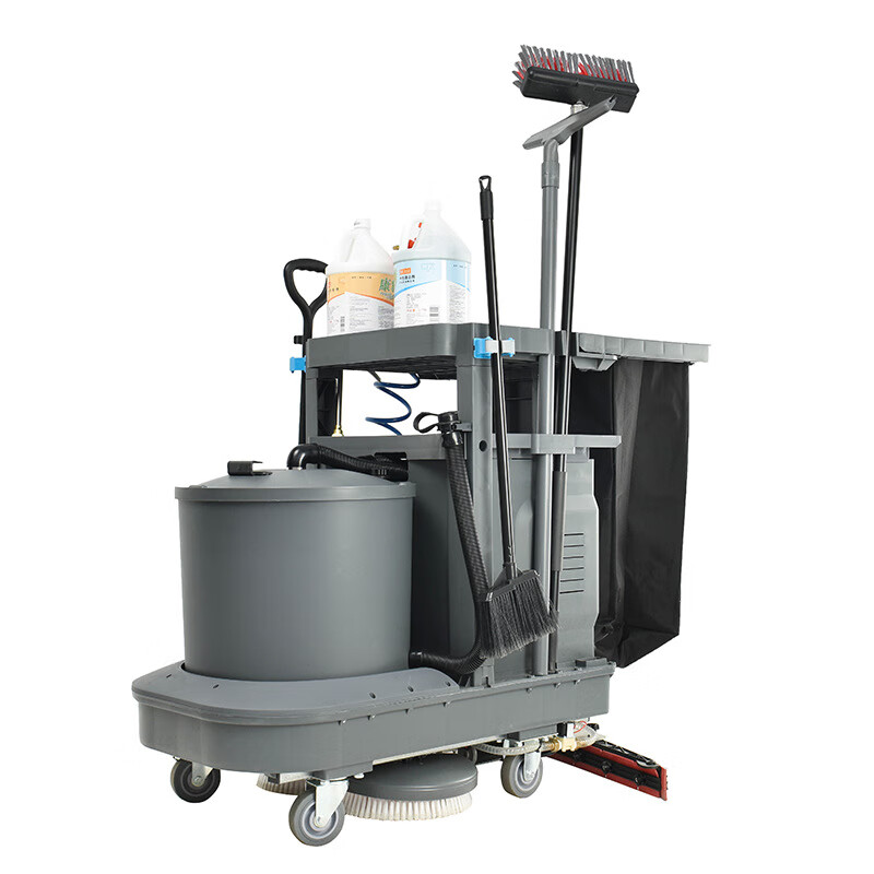 HEMEI multifunctional hand push cleaning vehicle property hotel cleaning vehicle shopping mall supermarket hygiene service linen vehicle QJC001 lithium battery model