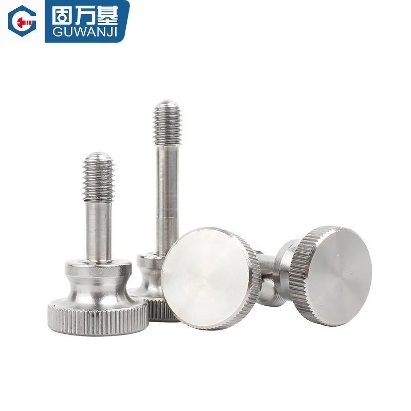 Guwanji 304 stainless steel high-head loose screws knurled hand-tightened step bolts anti-loosening screws and screws M4x20 2 pieces