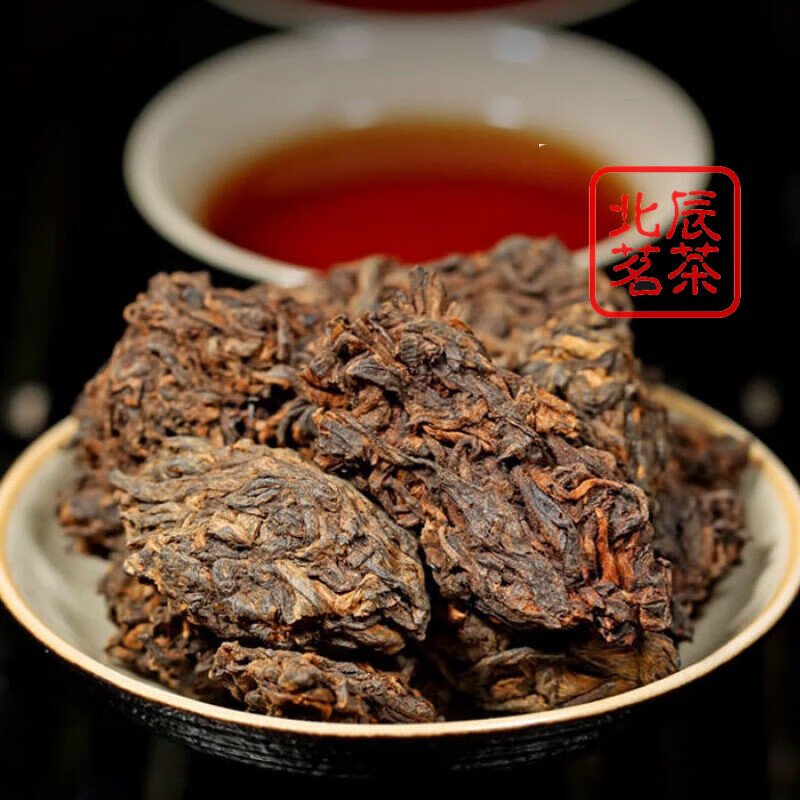 Yanhai Yunnan ripe leaf Xiaotuo old tea head good broken silver ripe tea aged old tree loose tea gift box Icelandic old tree old tea head 500g/sweet in the mouth