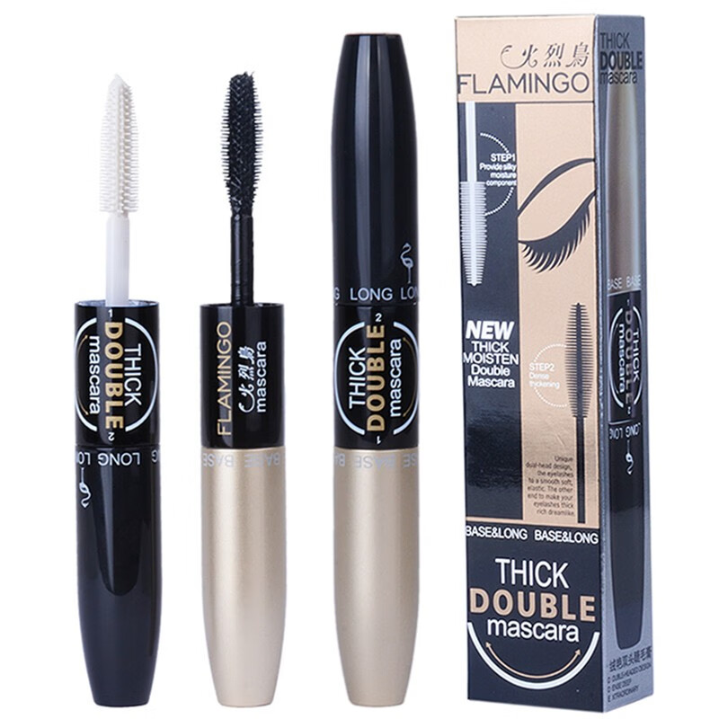 Flamingo double-ended mascara waterproof, long and non-smudged 6208, curling, not easy to remove makeup, extended and encrypted 1 pack