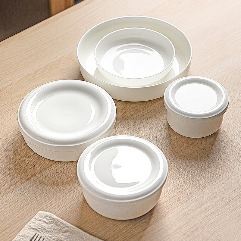 Modern housewife ceramic steamed egg bowl with lid, household egg custard and bird's nest cup, water-proof stew pot, soup cup, pure white stew pot, 4-inch water-proof stew bowl