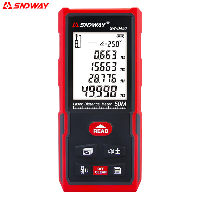 Shendawei Laser Distance Meter Infrared Room Measurement Meter High-precision Handheld Infrared Distance Meter SW-DA50 (Chargeable Voice Model)