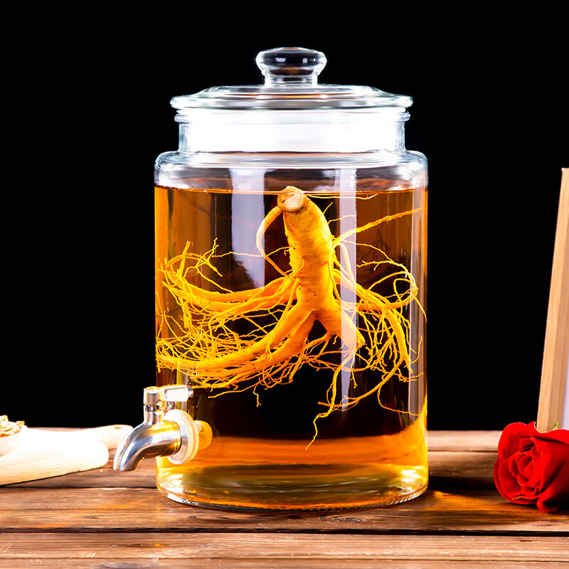 Erisi wine glass bottle with faucet, wine jar, wine bottle, sealed wine jar, thickened household 10 catties + stainless steel faucet + high craftsmanship rack