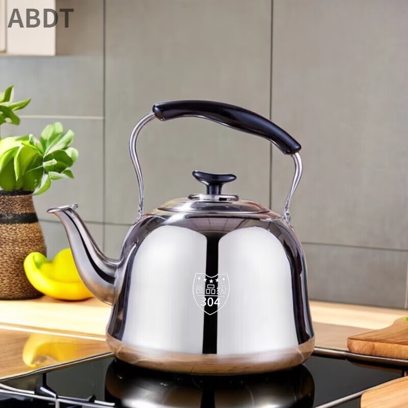ABDT extra thick 304 stainless steel kettle, gas induction cooker, special household thickened large-capacity sound kettle teapot 4L thickened 304 sound kettle can hold 6 pounds of water