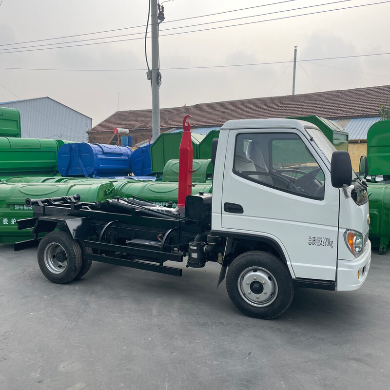 Three-wheel sanitation truck hook-arm garbage truck National VI gasoline hook-arm truck Domestic garbage removal truck hook-arm box transfer truck Foton hook-wall garbage truck