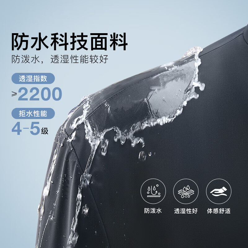 Rimula Men's Autumn Light Business Travel Jacket Four-Way Elastic Water Repellent Business Stand Collar Jacket NKDG3004 Gray Blue 175