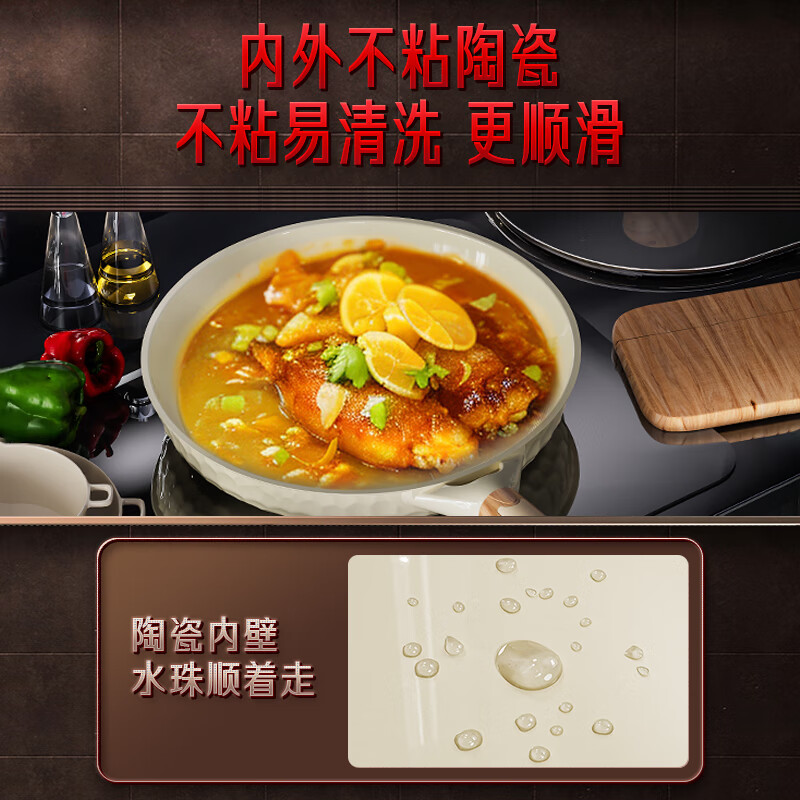 Sansi Steel Ceramic Pan Non-stick Pan Frying Pan Non-stick Omelette Pancake Steak Pan Induction Cooker Gas Stove 30971