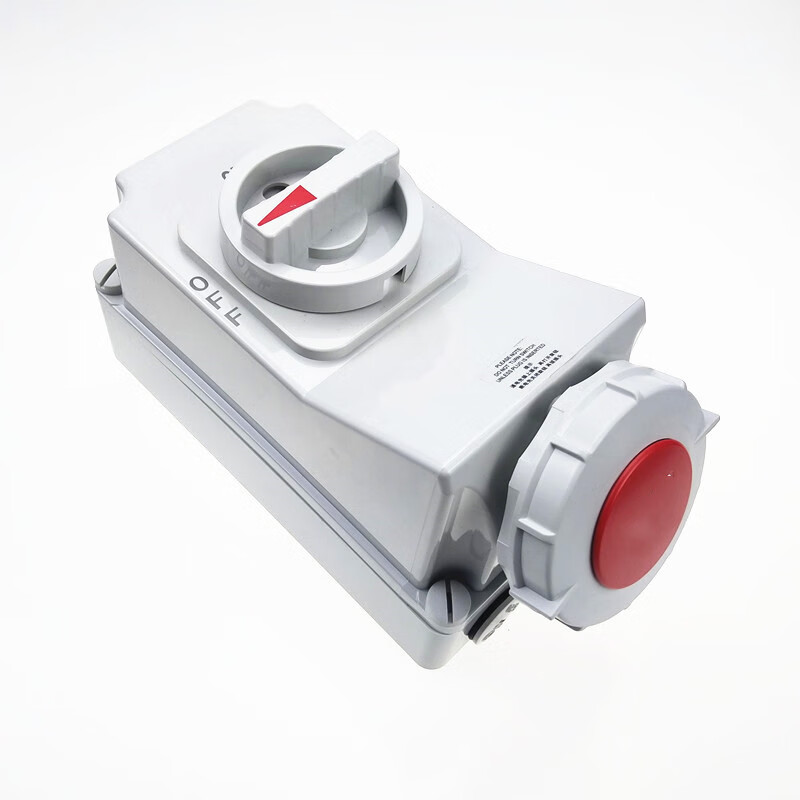 HKNA customized mechanical chain socket 3 holes 16A industrial waterproof socket with isolation switch