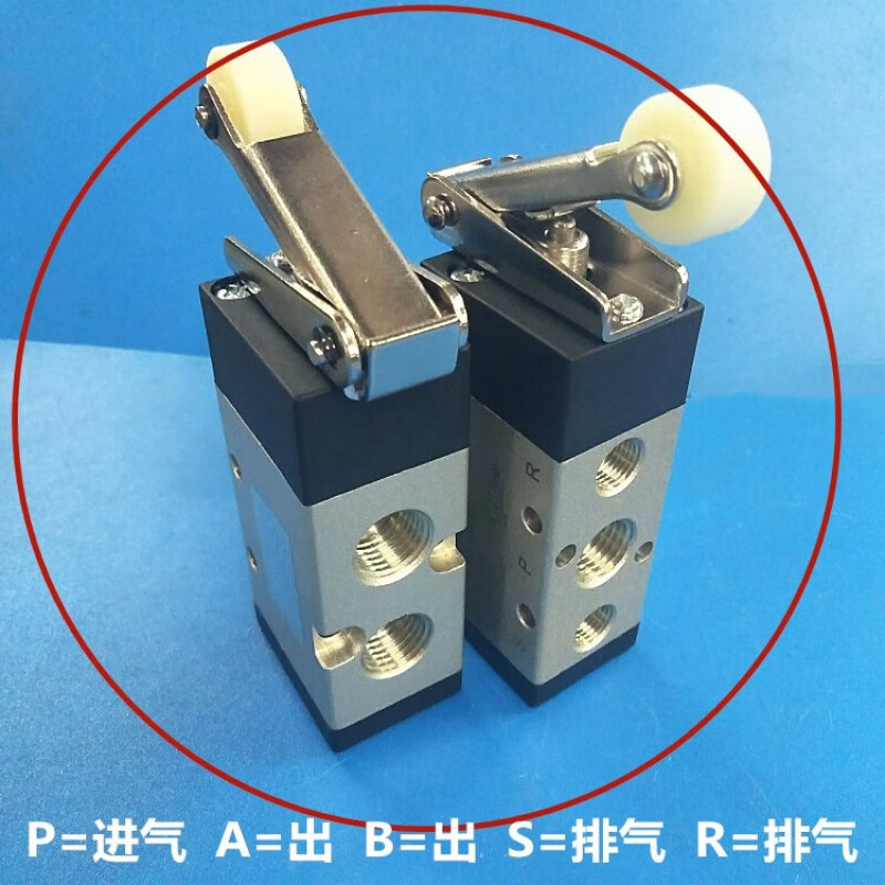 Pneumatic switch roller mechanical valve travel switch two-position five-way control valve 1 in 2 out G522R-322R G522TB rotary type (without connector)